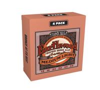 Ernie Ball Earthwood - Pack de 4 jeux de cordes moyennes légères Phosphore Bronze pour guitare acoustique, calibre 12-54