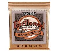 Ernie Ball Earthwood Rock and Blues Cordes Phosphore Bronze avec corde G simple, pour guitare acoustique, calibre 10-52