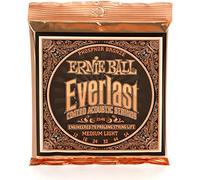 Ernie Ball Everlast Cordes moyennes légères Phosphore Bronze avec revêtement, pour guitare acoustique, calibre 12-54