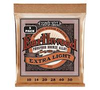 Ernie Ball - Cordes guitare acoustique - Erthwd Extra Light Phos Brnz - Lot de 3 (10-50)