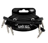 Ernie Ball Flex Patch Cable 8 cm - Negro - Paquete de 3