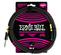 Ernie Ball Headphone Extension Cable 1/4 to 3.5mm 10' Black
