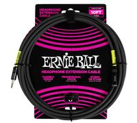 Ernie Ball Headphone Extension Cable 3.5mm to 3.5mm 10' Black