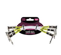 Ernie Ball Jeu de 3 câbles de raccordement, connecteurs coudés, 15,2 cm, blanc