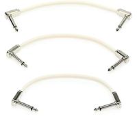 Ernie Ball – Jeu de 3 câbles patch Ribbon coudés et plats 15,2 cm Blanc