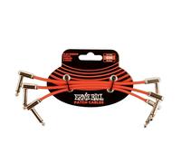 Ernie Ball Jeu de 3 câbles de raccordement plats Ribbon, 15,2 cm, rouge