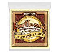 Ernie Ball Cordes pour guitare acoustique Earthwood 80/20 Bronze légères 12 cordes calibre 9-46
