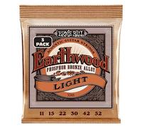 Ernie Ball Earthwood - Pack de 3 jeux de cordes légères Phosphore Bronze pour guitare acoustique, tirant 11-52