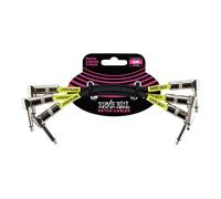 Ernie Ball Patch cable - Câble audio - jack mono mâle incliné pour jack mono mâle incliné - 15.24 cm - blindé - noir (pack de 3)