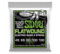Ernie Ball Regular Slinky Cordes à filet plat pour basse électrique à 5 cordes, calibre 45-130
