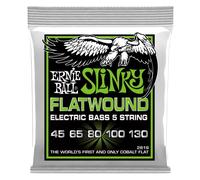 Ernie Ball Cordes pour basse électrique Regular Slinky à filet plat 5 cordes calibre 45-130