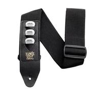 Ernie Ball Sangle de guitare avec support pour médiator, en polypropylène, noire
