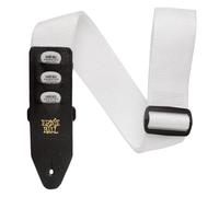 Ernie Ball Sangle de guitare en polypropylène, avec support pour médiator, blanche