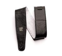 Ernie Ball Sangle réglable en cuir italien avec rembourrage en fourrure, 6,3 cm, noire