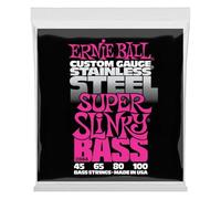 Ernie Ball Super Slinky Cordes en acier inoxydable, pour basse électrique, calibre 45-100