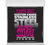 Ernie Ball Cordes pour guitare électrique Super Slinky – Filées en acier inoxydable – calibre 9-42
