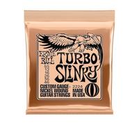 Ernie Ball Cordes pour guitare électrique Turbo Slinky filées en nickel, calibre 9,5-46