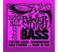 Ernie Ball Cordes pour basse électrique Power Slinky filées en nickel calibre 55-110 4 cordes