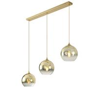 ERNP 3-Flamming Table À Manger Suspension, Ø20cm Dégradé Boule De Verre Suspension Hauteur Réglable E27 Lustre Loft Plafonnier pour Salle À Manger Salon Chambre (Color : Gold-B)
