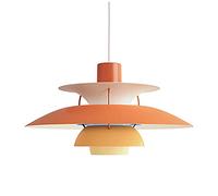ERNP E27 Nordic Danois Designer Art Lustre,Easy Fit Multilayer Single Head Lustre,Modern Restaurant Bar Café Pendant Light,Chambre Chevet,Simple Bouton Aluminium Lustre-Gradient orange 40cm