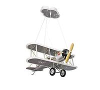 ERNP Lampe à suspension d'avion pour chambre d'enfant, lustres de chambre à coucher d'avion rétro à LED 87W, plafonnier de suspension d'avion gris dessin animé pour chambre à coucher, chambre de