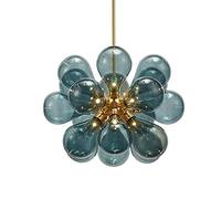 ERNP Lustre à 18 Bulles de Boule de Verre Moderne sphérique, Suspension créative Spoutnik G9, plafonnier encastré pour décoration d'intérieur pour éclairage d'escalier de Couloir (Couleur : Vert)