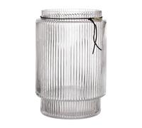 ERNST Ernst Vase en verre rainuré transparent Ø19.5 cm x h28 cm
