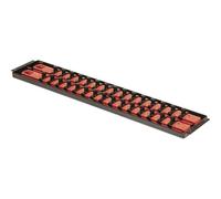 Ernst Manufacturing - 8453 Socket Boss Organiseur de douilles à 2 rails 3/8", 48,3 cm, rouge - Plateau de rangement et système d'organisation pour mécaniciens et techniciens d'entretien automobile