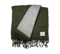 ERNST Plaid Ernst avec franges 130x170 cm Vert-blanc