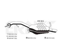 ERNST Silencieux Arrière Compatible Pour Mazda 5 2.0 1.8 670180