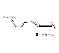 ERNST Silencieux Arrière Silencieux Pour VW Polo 1.4 1.0 50 45 75 1.6 55 1.3