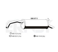 Ernst Silencieux D'Échappement Compatible Pour Toyota Yaris 1.3 686075