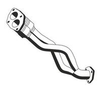 ERNST Tuyau d'échappement Ligne d'échappement 105415 avant 600mm 3,200kg