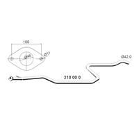 ERNST Tuyau d'échappement Ligne d'échappement 310000 centre pour FORD 1800mm