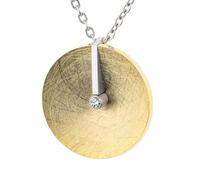 Ernstes Design Pendentif AN1029 avec brillant 0,035 carat en acier inoxydable plaqué or