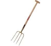 ERNTEKÖNIG Fourche à fumier 4 dents, manche en T 85cm frêne, 31x23cm, laquée or