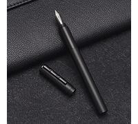 erofa Hongdian H3 Stylo à pointe courbée Noir Taille fine à large Instrument d'écriture lisse avec convertisseur et étui en métal Black