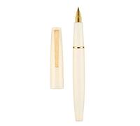 erofa Jinhao Stylo plume 80 en fibre brossée blanche, pointe ultra fine en iridium avec convertisseur et petite trousse à stylos (clip doré)