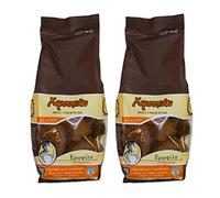 Erofili Petits Pains Grillés de Caroube de Crète - Sans Sel, Sucre ni Levure Ajoutés - Paquet de 2 x 300 g (600 g) - Biscottes Grecques Riches en Fibres, Alternative Santé au Pain