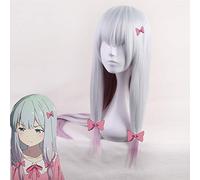 Eromanga Sensei Sagiri Izumi Cosplay perruques 80 cm argent Ombre rose résistant à la chaleur synthétique cheveux Perucas Cosplay perruque A-133