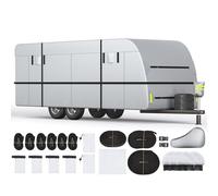 EROMMY Housse de protection pour caravane 300D résistant aux intempéries - 610 x 267 x 274 cm - Bâche de caravane et camping-car, résistante à la déchirure, imperméable avec housse pour roue jockey et