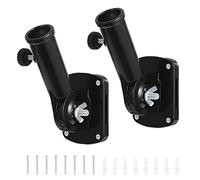 eROOSY 2 PCS Porte Drapeau Mural Exterieur, Support de Drapeau Réglable, Support Mural pour Mât de Drapeau avec vis, Noir