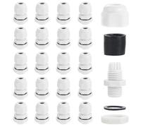 eROOSY 20 Pcs Nylon Presse-Étoupes Étanches PG7, 3-6.5mm Presse-étoupes Etanche, Connecteurs de Câble Réglables pour câbles de 3-6.5mm de diamètre, Blanc