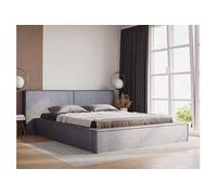 Eros - lit coffre - 160x200 cm - sommier inclus - en velours - Gris
