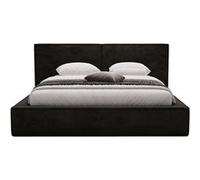 Eros - lit coffre - 160x200 cm - sommier inclus - en velours - Noir