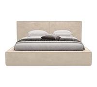 Eros - lit coffre - 180x200 cm - sommier inclus - en velours - Beige