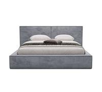 Eros - lit coffre - 180x200 cm - sommier inclus - en velours - Gris