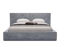 Eros - lit coffre - 180x200 cm - sommier inclus - en velours - Gris Gris G