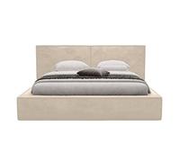 Eros - lit coffre king size - 180x200 cm - sommier inclus - en velours - Beige