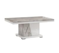 EROS - Table Basse Pied Central Blanc et Aspect Marbre -